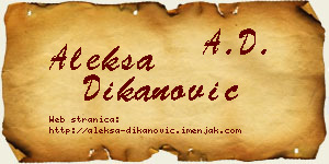 Aleksa Dikanović vizit kartica